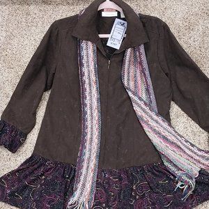 2758 Size XXL Tantrums Upcycled Light Weight Zip Front Jacket